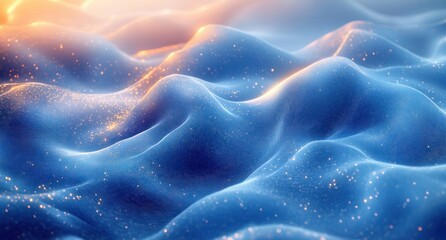Aufkleber - Abstract Blue Wave Pattern Design Fluid Lines Translucent Background 3D Render