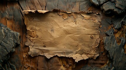 Aged parchment paper with burnt edges on dark wood background.