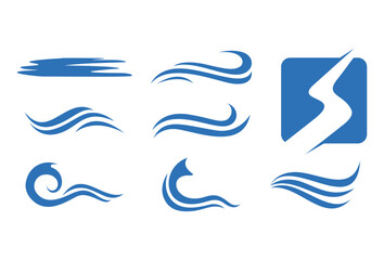 River icon logo company. isolated on transparant background. vector template