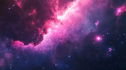 Wall Mural - stunning galaxy background with pink and purple nebula in deep space