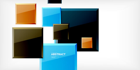Wall Mural - shiny glossy metallic or plastic square design background. vector illustration for wallpaper, banner