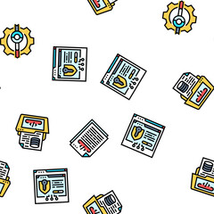 software engineer computer code vector seamless pattern thin line illustration