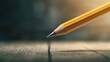 © Heng Heng - AI Stock - A classic wooden pencil sharpened to perfection suspended in mid air against a subtle beige and wood grain gradient background creating a minimalist elegant and inspiring still life composition