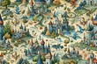 © tarakacraft - fantasy dragons and castles seamless pattern