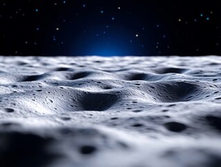Wall Mural - a close up view of the surface of the moon with stars in the background