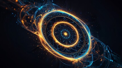 Wall Mural - abstract arcane dynamo background featuring glowing circular patterns radiating mystical energy in v