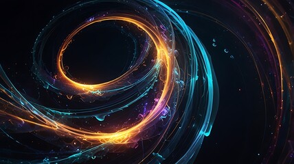 Wall Mural - arcane nexus abstract background with radiant interconnected streams of energy and celestial focal p