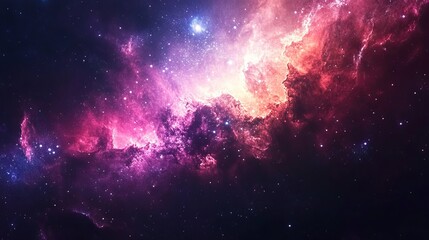 Wall Mural - vibrant space galaxy background with nebula, stars, and cosmic clouds