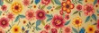 © sawaratch - Faded vintage floral pattern with vibrant colors and textured details, abstract, design, floral