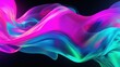 © SaiMaiJuthamas - Futuristic digital art featuring abstract, fluid neon shapes twisting and turning in motion, with bold colors like electric green, neon pink, and cyan, creating a visually stunning sense of energy and