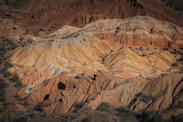 Wall Mural - Aerial view of beautiful landscape of Skazka canyon, famous destination in Kyrgyzstan