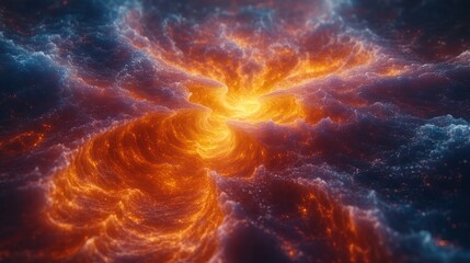 Wall Mural - Abstract fiery swirling nebula, cosmic energy.