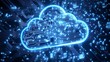 © heinng - Glowing Cloud Computing Network: A 3D Render of Digital Infrastructure. AI Generated