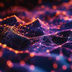 background with glowing lights, Morning Dew on a Spiderweb: A Macro Closeup of Nature's Design