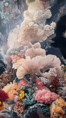 Wall Mural - Vibrant Underwater Coral Reef Scene