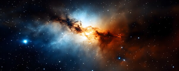 the center of milky way galaxy with stars and space dust in the universe