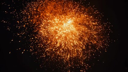 Poster - Bright explosion lights up the night sky during a significant event in the city