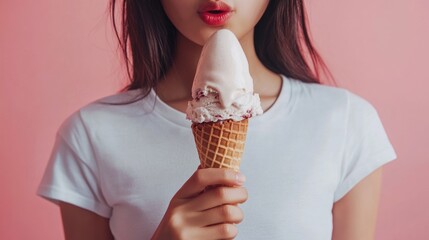 Sticker - Woman with Ice Cream Cone