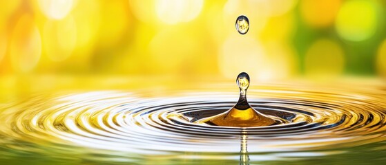 Aufkleber - Close-up perspective of captivating water droplets in a calm nature macro photography