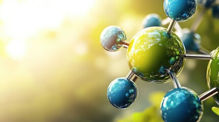 Aufkleber - Scientific visualization of molecular structures in a bright laboratory environment