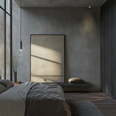 Canvas Print - Modern Minimalist Bedroom Interior Design