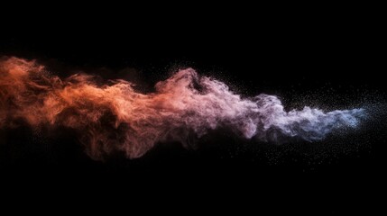 Poster - Abstract colorful smoke or vapor against a black background.