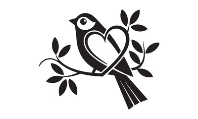 birds silhouettes on wire and flying bird silhouette, illustration. wall decals, wall art work. scan