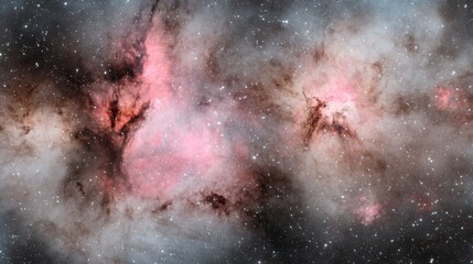 Ethereal nebula landscape depicting cosmic chaos in space