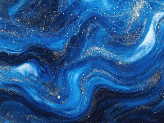 Wall Mural - Close up of blue and gold painting