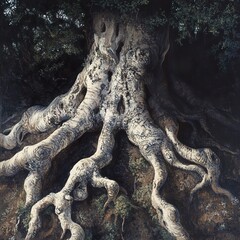 Wall Mural - Ancient Tree Roots: A Majestic Forest Scene