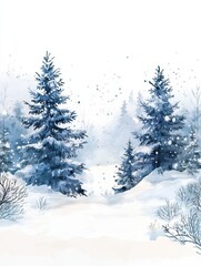 Poster - Winter background vector. Hand painted watercolor drawing for Christmas. and Happy New Year season. Background design for invitation, cards, social post, ad, cover, sale banner and invitation.