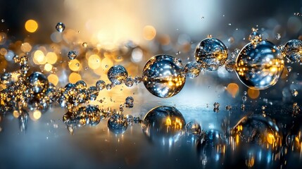 Aufkleber - Glistening beads in motion abstract setting photography artistic environment close-up perspective fluid dynamics