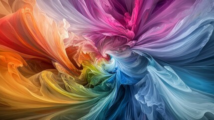 Poster - Vibrant swirling colors painting joyful landscapes artistic studio abstract artwork joyful atmosphere creative perspective