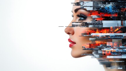 AI Woman Digital Face Data Tech Future Innovation