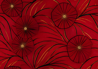  Red and Gold Abstract Illustration