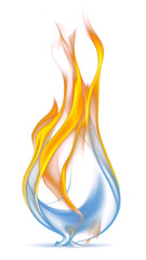 Canvas Print - PNG Flame spark yellow light blue.