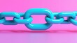 © artsGentor - Vibrant blue chain links against a pink background.