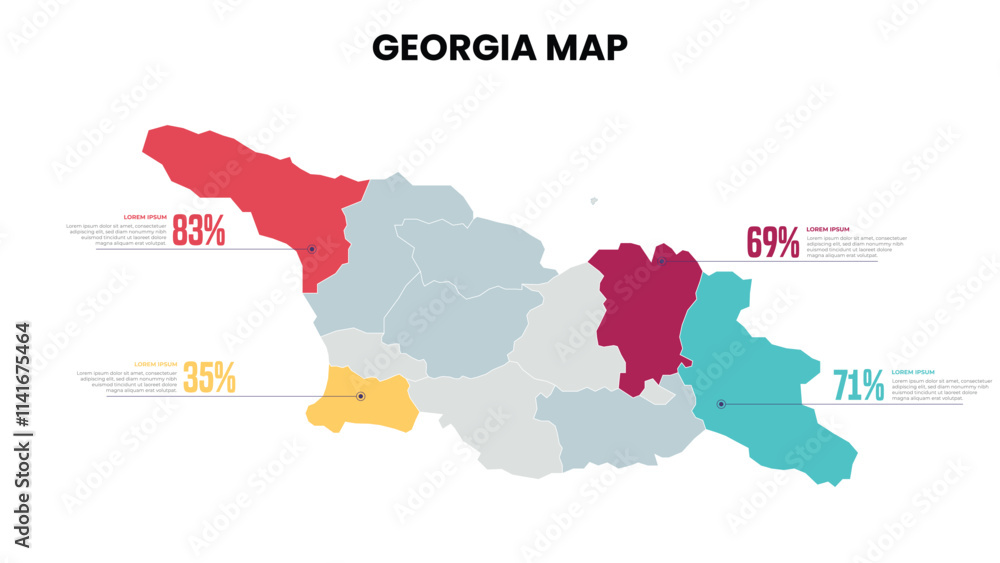 Georgia Modern Map Percentage Infographic Template Detailed infographic ...