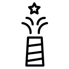 Sticker - Fireworks Star Light Line Icon