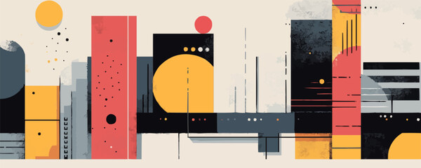 Wall Mural - incorporate geometric brutalist elements with rough, unrefined textures. perfect for creating striki
