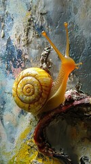 Canvas Print - Snail on Abstract Art: A Stunning Macro Photograph