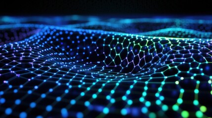 Wall Mural - abstract glowing network mesh.