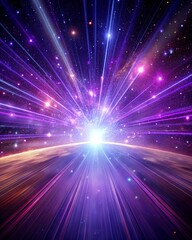 Wall Mural - vibrant streaks of purple light radiating through a cosmic expanse inspire a sense of wonder and exp