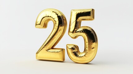 Wall Mural - Gold 25 Number, Golden Anniversary, Celebration Decor Picture