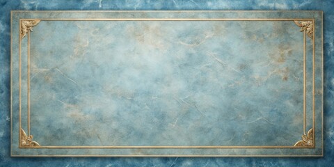 Elegant Blue and Gold Decorative Frame with Ornate Corners