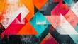 © Simon - Abstract colorful geometric pattern, bright shapes art, vibrant modern design, digital illustration, bold artwork, contemporary style