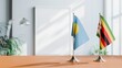 © Vutuk - FLAGS OF PALAU AND ZIMBABWE ON TABLE