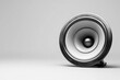 © Lumora - High-Definition Speaker Close-Up Against a Simple Gray Background Highlighting Sound Technology and Design Elements for Audio Enthusiasts and Professionals