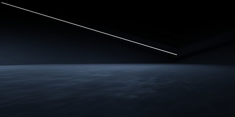 Wall Mural - 3d rendering of black abstract architecture modern dark background. dystopia concept. scene for adve