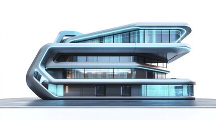 Wall Mural - Imaginative futuristic school building with sleek design and glass